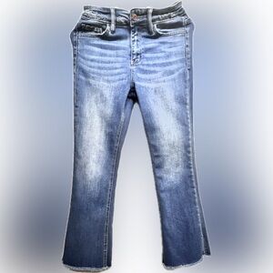 Flying Monkey Distressed Cropped Flare Jeans | Size 26 / US Size 3